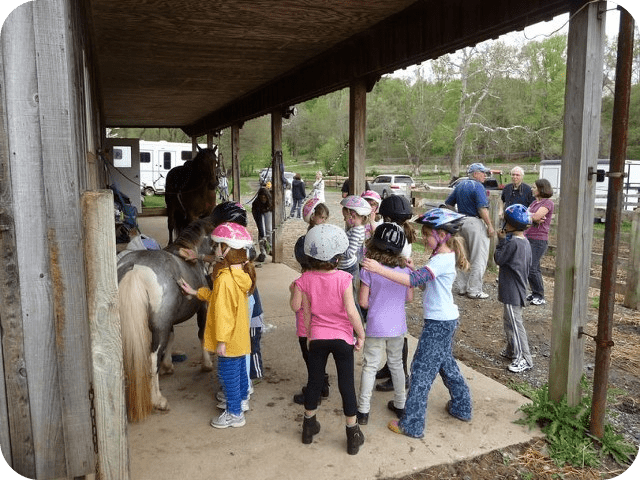 Children Gathered at the Stables