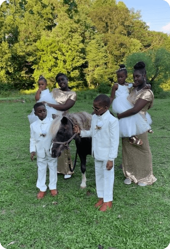 Wedding Party With Small Horse