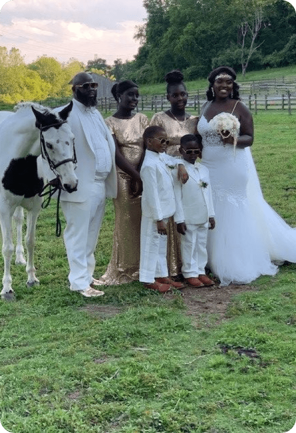 Wedding Party With Horse